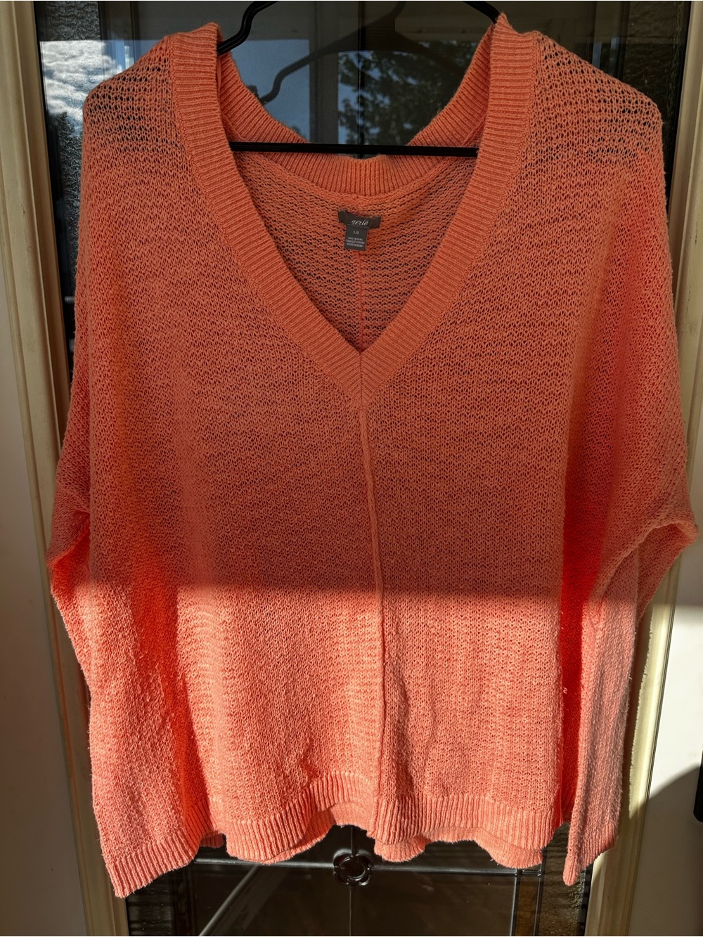Peach Aerie women’s open knit v neck sweater